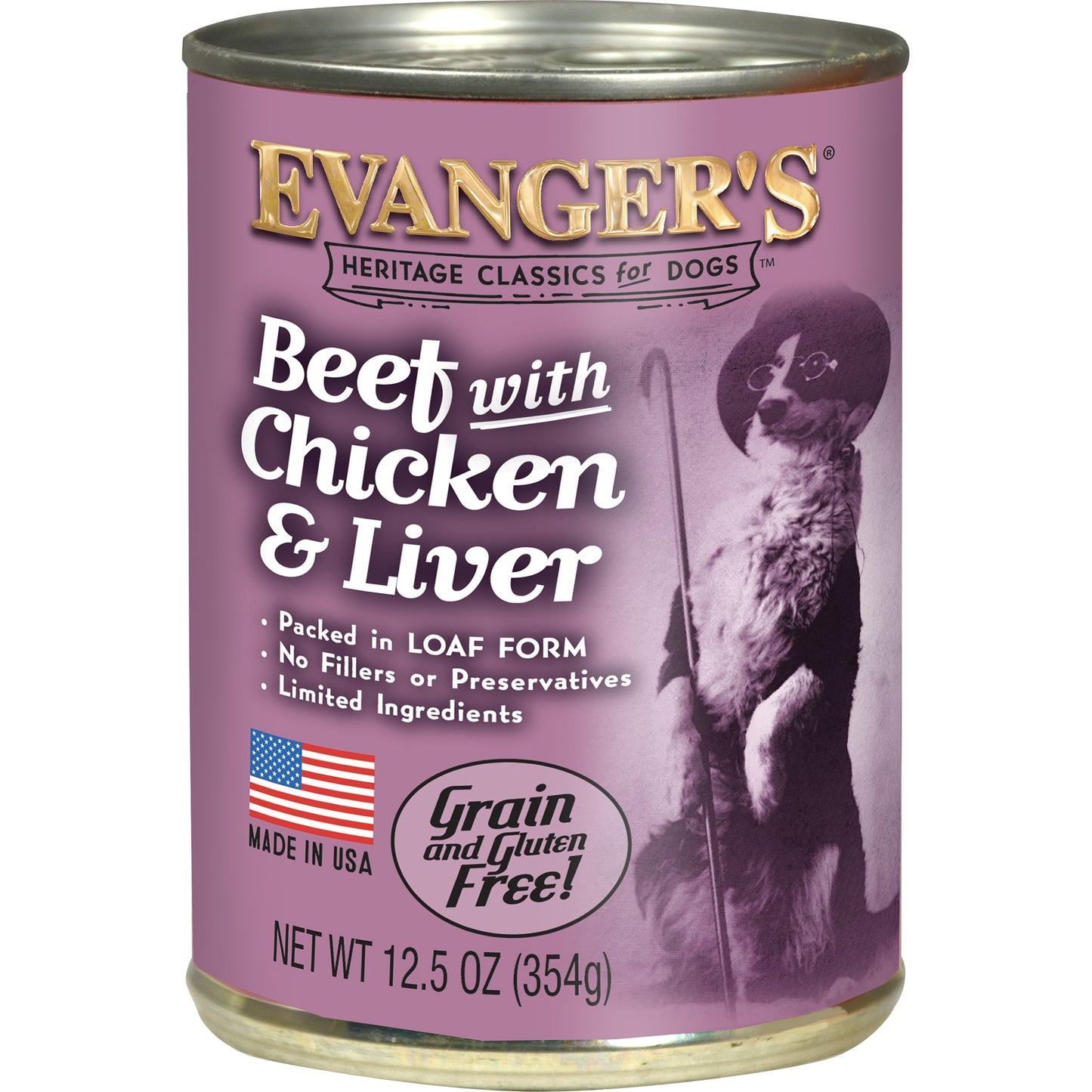 Evanger's Heritage Classic Beef With Chicken & Liver 12.5 oz. Can