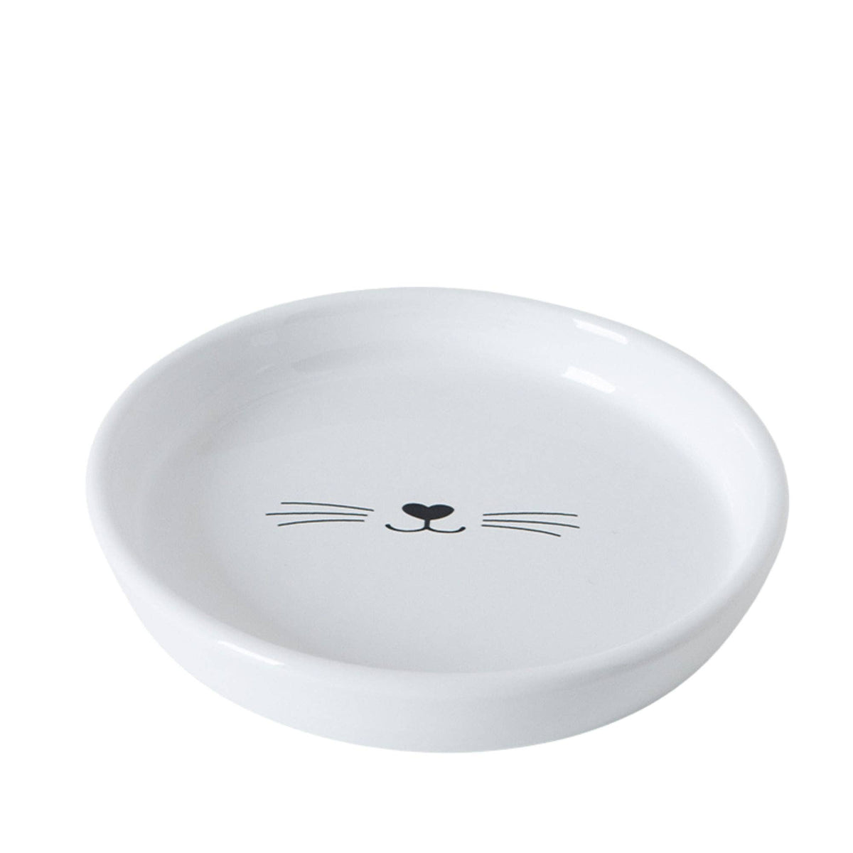 Ozzy Oval Cat Dish: White