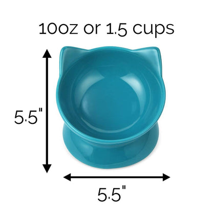 Oscar Tilt Cat Dish: Blue