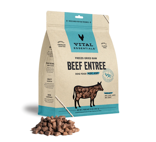 Vital Essentials Beef Mini Nibs Entree Freese-Fried Raw Dog Food