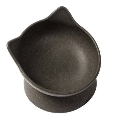 Archie Bamboo Tilt Cat Bowl: Stone Grey