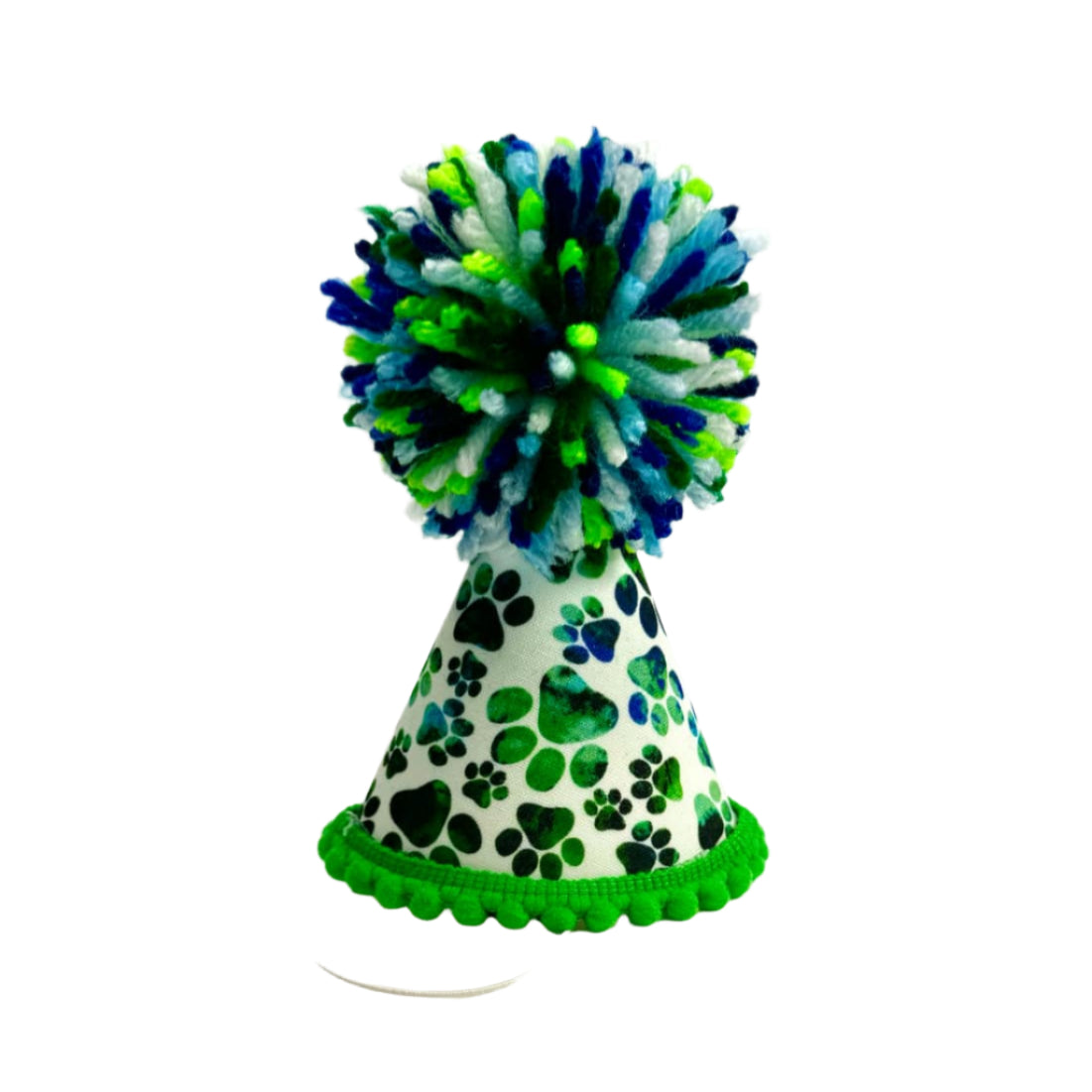 Pup Party Hats Green Blue Paws Party Hat: S