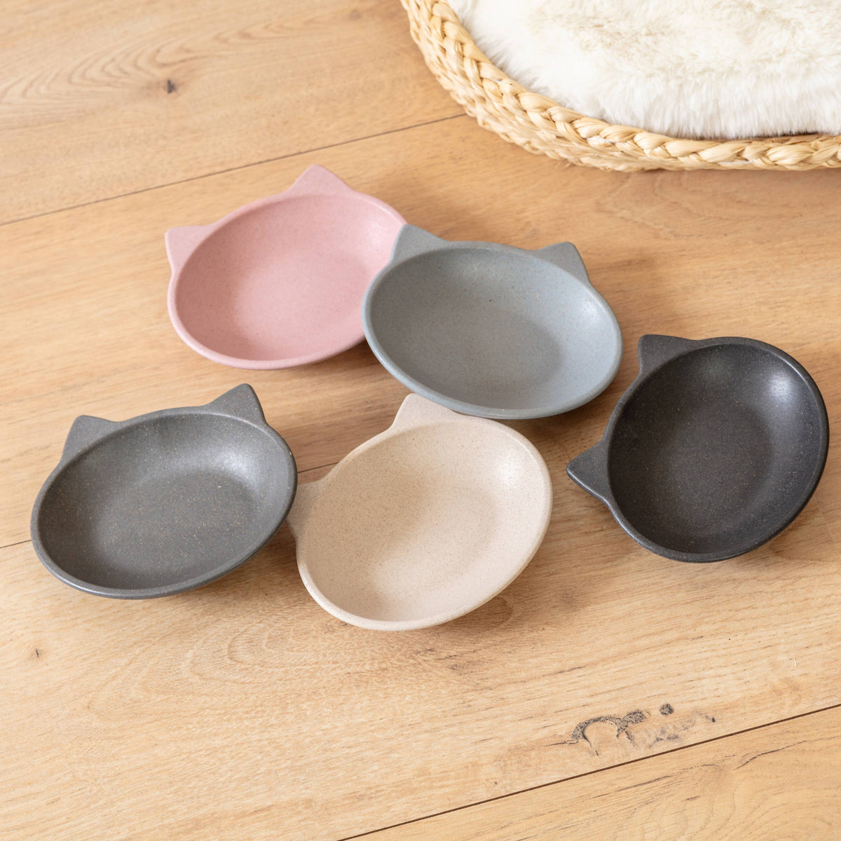 Nico Bamboo Cat Bowl: Pink