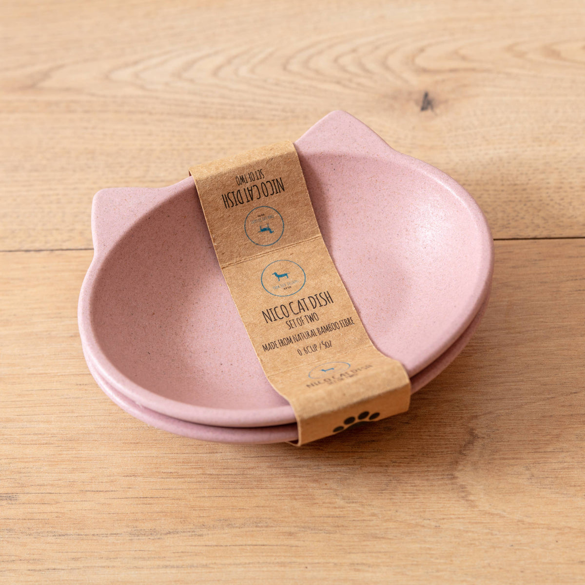 Nico Bamboo Cat Bowl: Blue