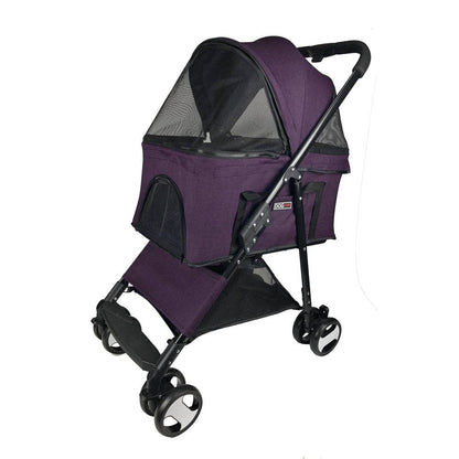 Dogline Executive Pet Stroller + Removable Cradle: Black