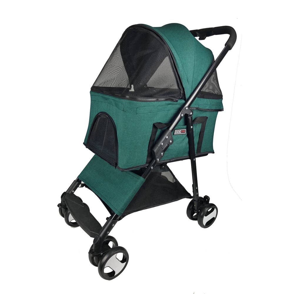 Dogline Executive Pet Stroller + Removable Cradle: Black