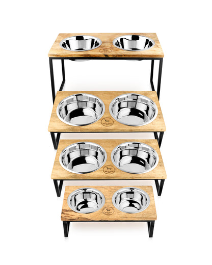 Hearth and Haven Elevated Pet Bowl Set - Modern Design : Large