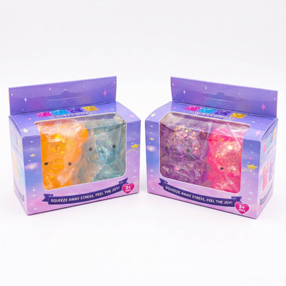 Glitter Bear Squishy Fidget Toy 2-Pack – Maltose, Assorted
