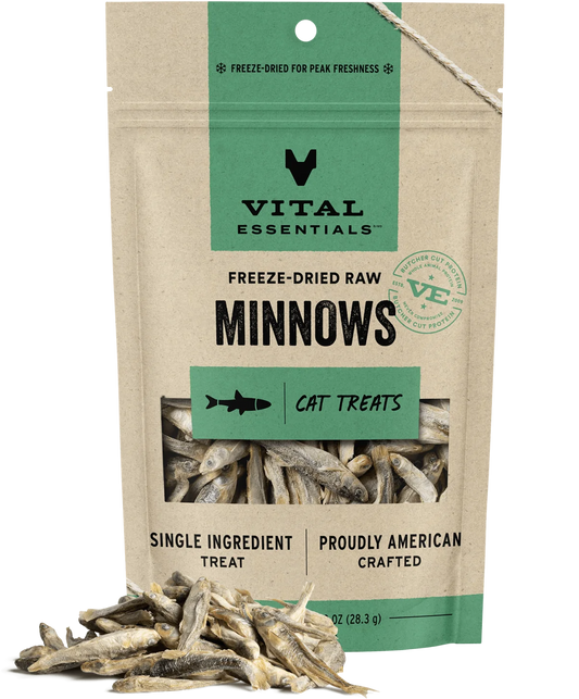 Vital Essentials Minnows Grain-Free Freeze-Dried Raw Cat Treats, 1 oz