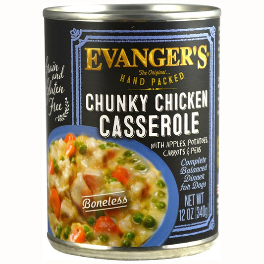 Evanger's Hand-Packed Chunky Chicken Casserole Dog Food 12 oz.