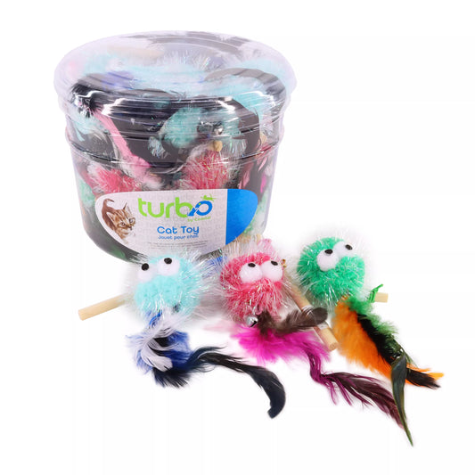 Turbo Monster Wand w/ Feathers Cat Toy One Count