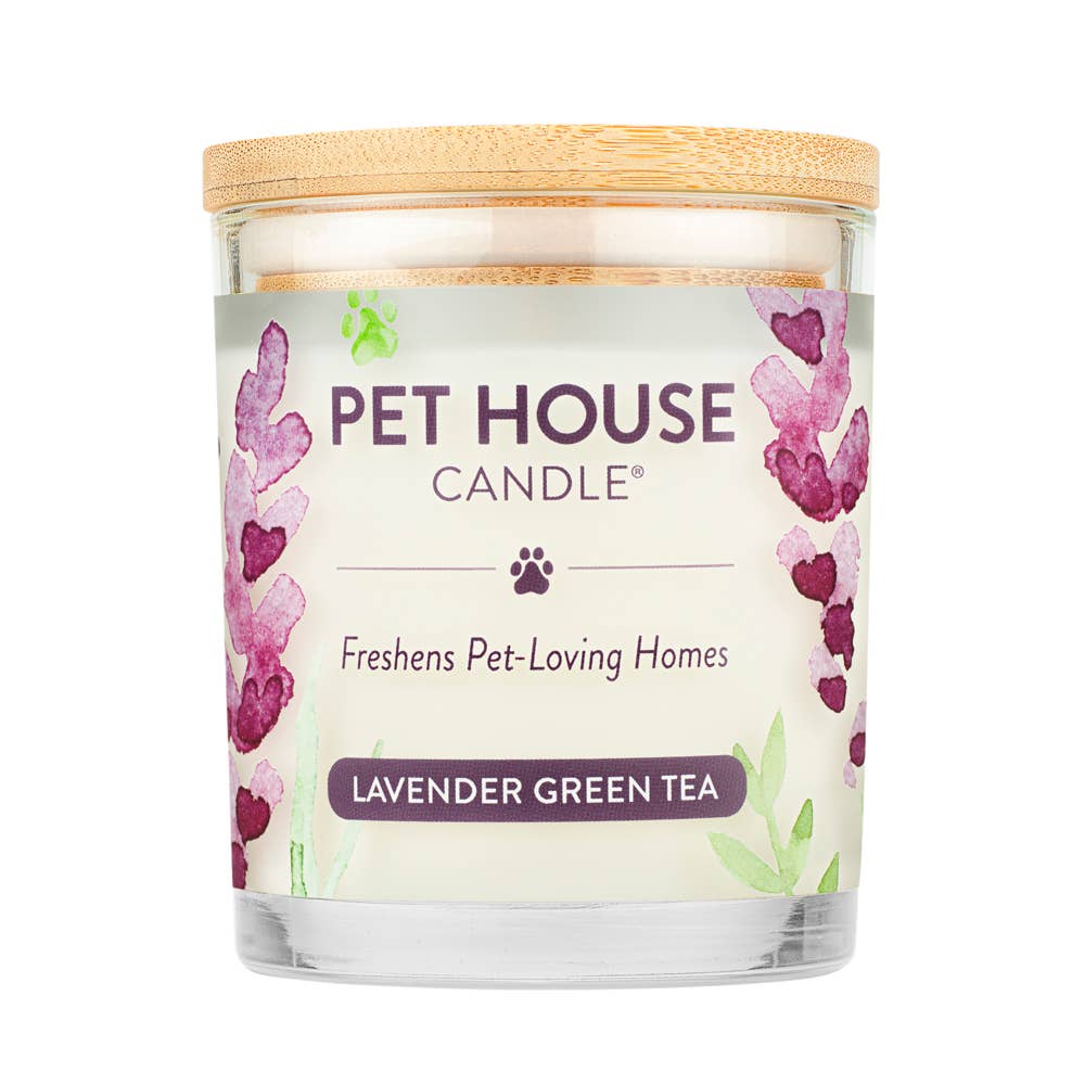 Pet House Candle Lavender Green Tea Plant-Based Soy Wax Candle 9 oz