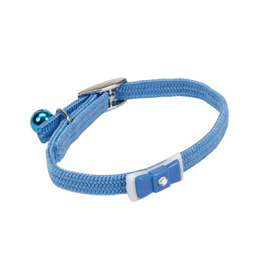 Li'l Pals Elasticized Safety Kitten Collar with Jeweled Bow, Light Blue