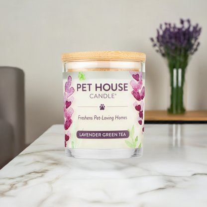 Pet House Candle Lavender Green Tea Plant-Based Soy Wax Candle 9 oz