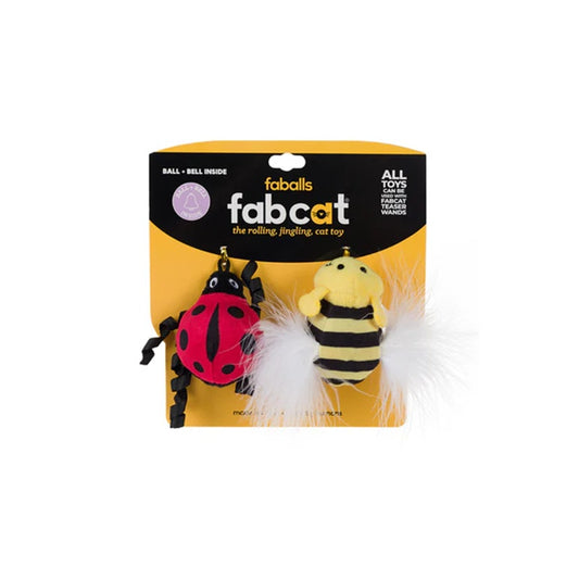 fabcat Faball Ladybug & Bee Cat Toy 2 pack