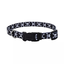 Load image into Gallery viewer, Coastal Styles Adjustable Dog Collar, Black Skulls
