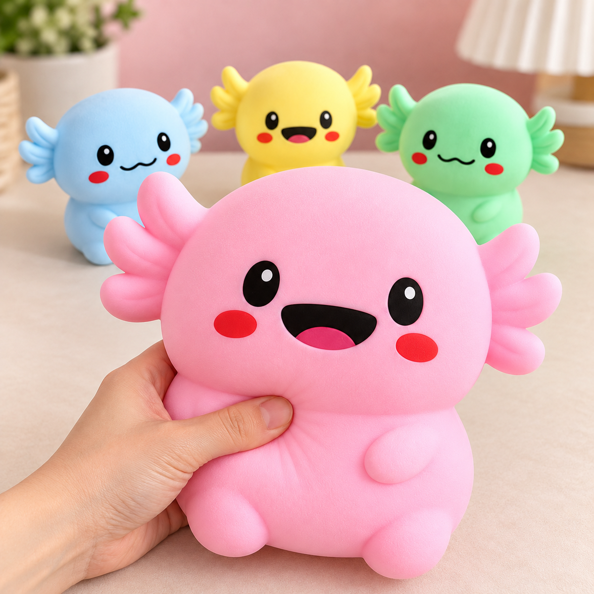 Jumbo Axolotl Squeeze Toy – Super Stretchy Sensory Squishy