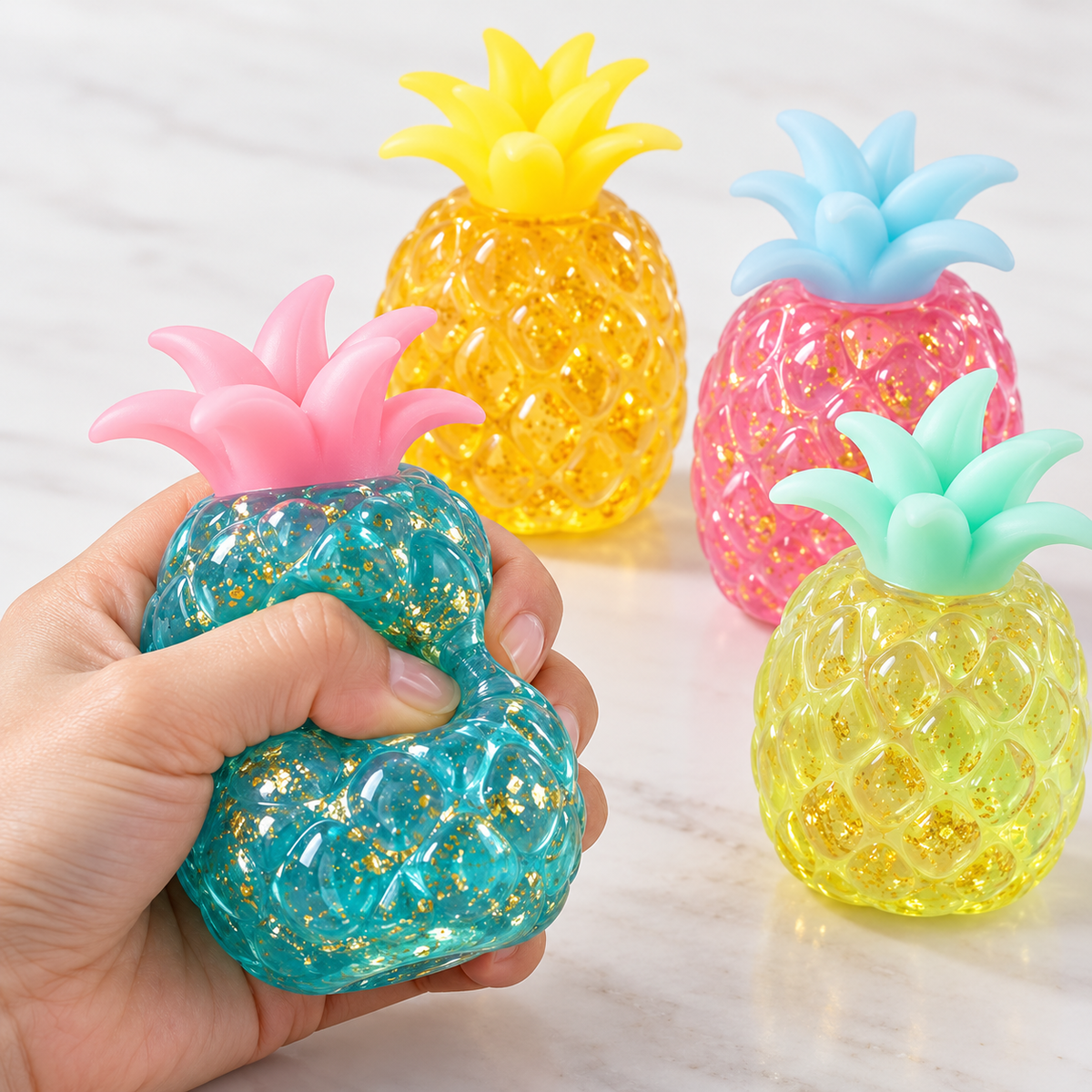 Pineapple Squeeze Toy – Vaseline Coconut Oil Filled Glitter