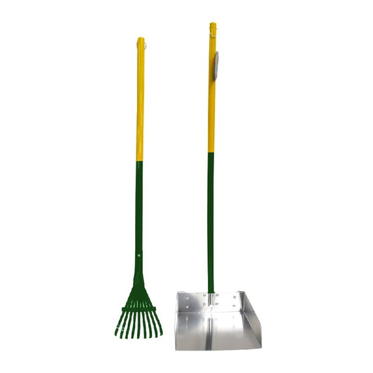 Four Paws Stainless Steel Long-Handled Dog Pooper Scooper Rake & Pan 2 Piece Set, Large, 38"