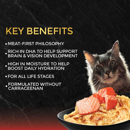 Fussie Cat Black Label Tuna with Salmon Formula in Gravy Wet Cat Food, 2.82oz