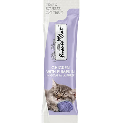 Fussie Cat Tuna with Pumpkin in Goat Milk Puree Lickable Cat Treats, .25 oz x 4 tubes