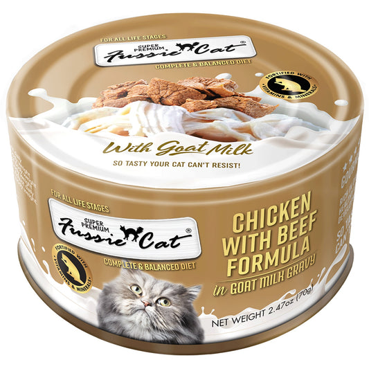 Fussie Cat Super Premium Chicken with Beef Formula in Goat Milk Gravy