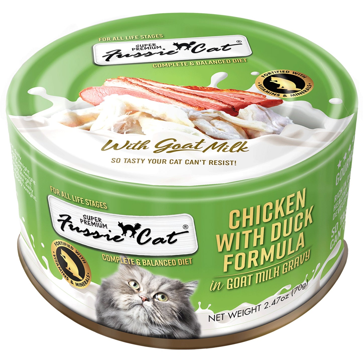 Fussie Cat Super Premium Chicken with Duck Formula in Goat Milk Gravy