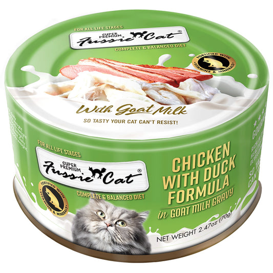 Fussie Cat Super Premium Chicken with Duck Formula in Goat Milk Gravy