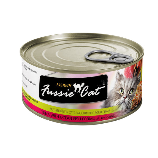 Fussie Cat Premium Tuna with Ocean Fish Formula in Aspic Grain-Free Canned Cat Food