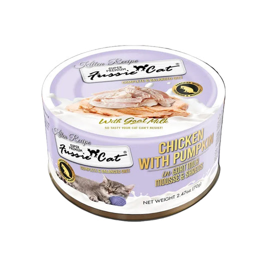 Fussie Cat Super Premium Chicken with Pumpkin in Goat Milk Mousse Kitten Recipe