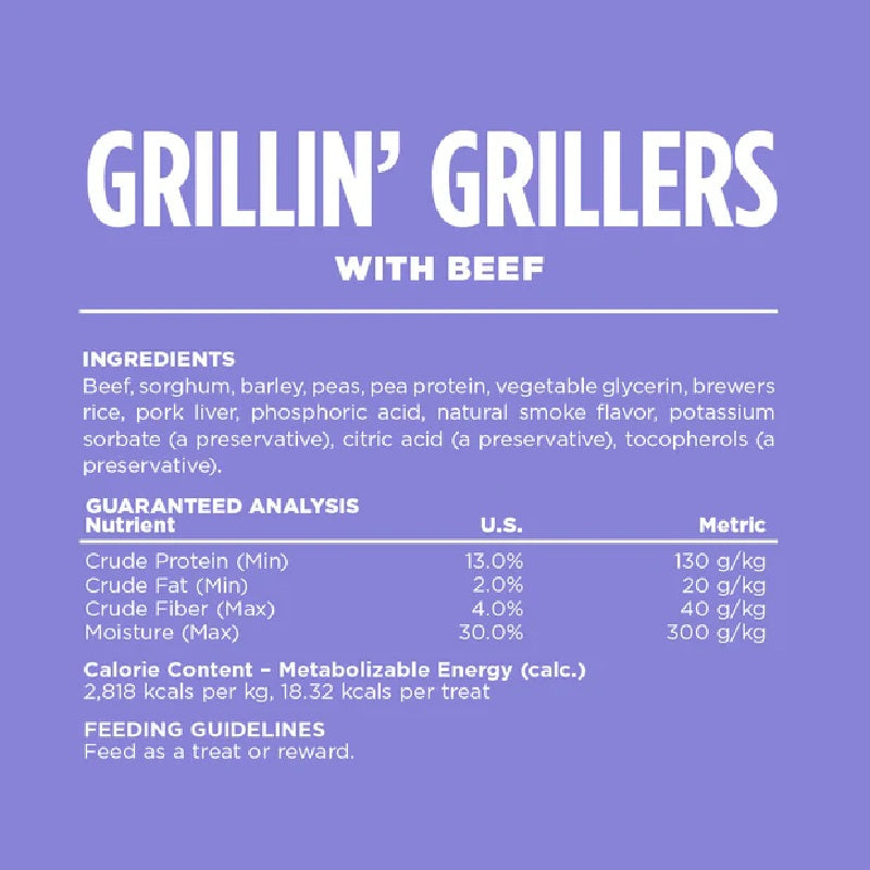 NutriSource Choice Grillin' Grillers Beef Dog Treats 12oz