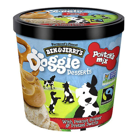 Ben & Jerry's Doggie Desserts Pontch's Mix Peanut Butter & Pretzel Swirl Frozen Dog Treats 4 oz