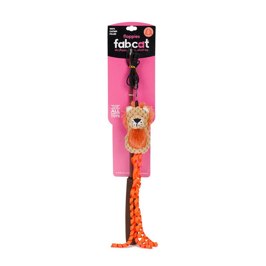 fabcat Floppy Lion Teaser Wand Cat Toy