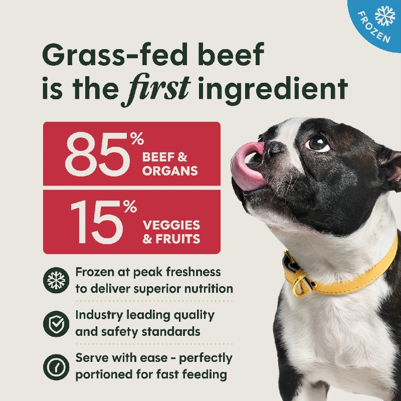 Instinct Raw Frozen Adult Patties Grain-Free Real Beef Recipe Dog Food, 6lb