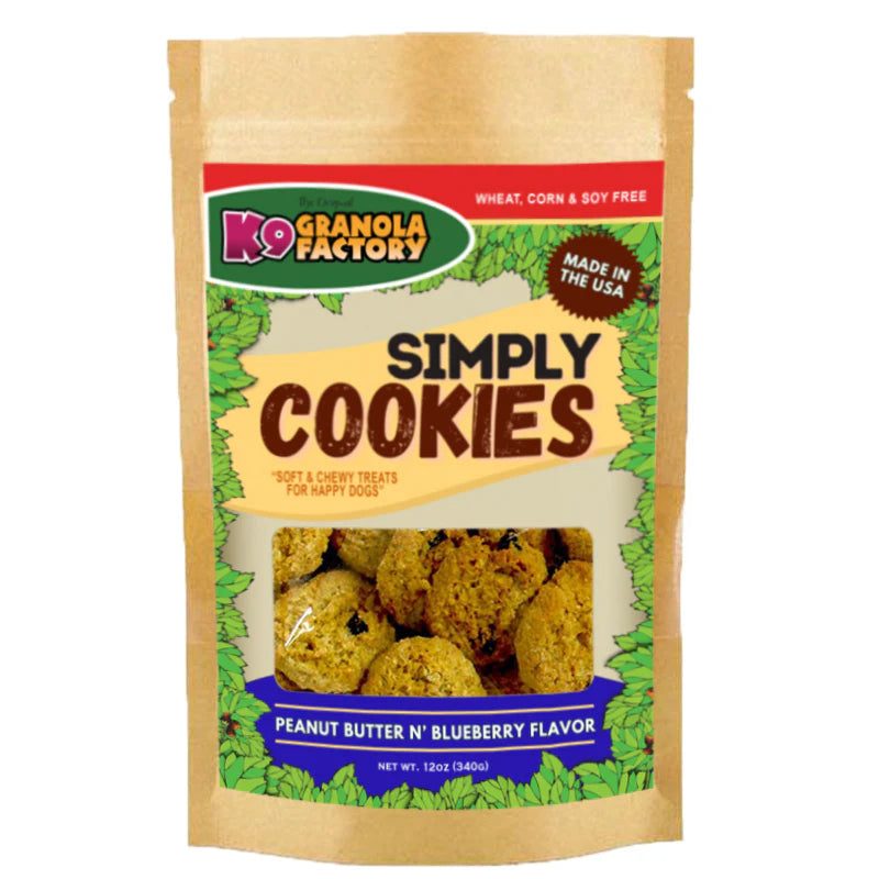 K9 Granola Factory Simply Cookies Peanut Butter & Blueberry Dog Treats 12 oz