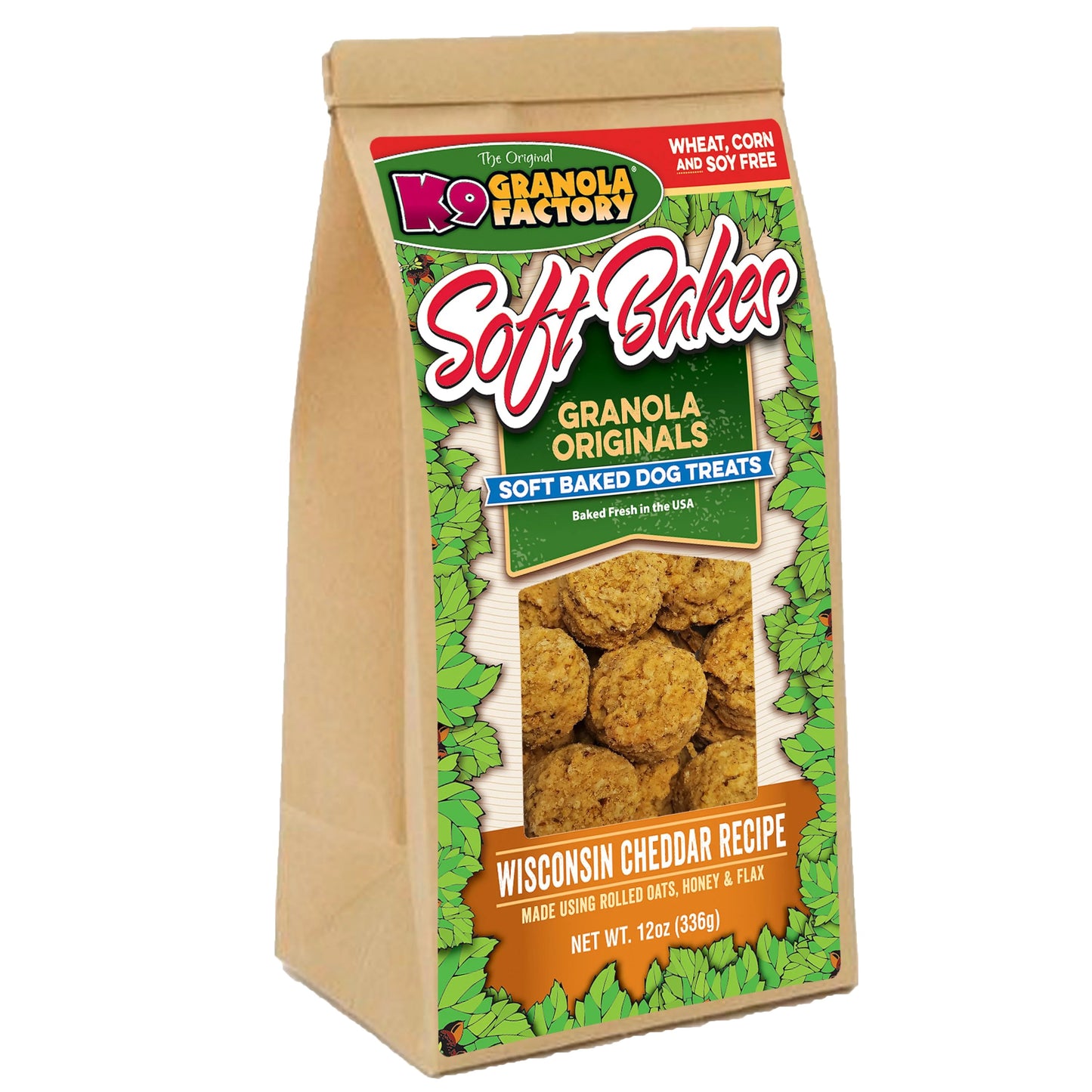 K9 Granola Factory Soft Bakes Wisconsin Cheddar Recipe Dog Treats 12 oz