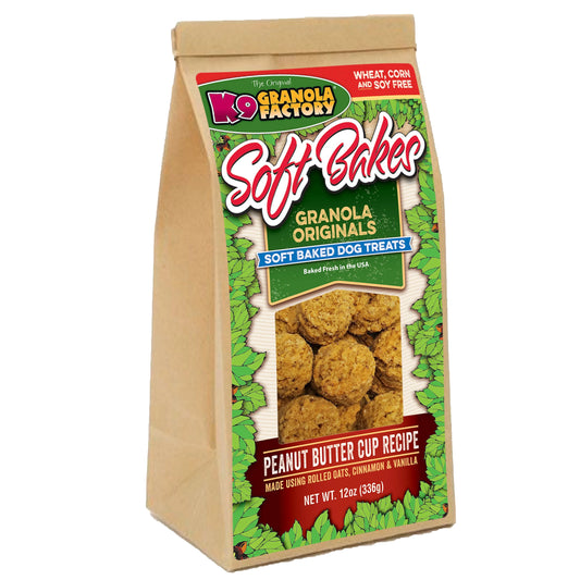 K9 Granola Factory Soft Bakes Peanut Butter Cup Recipe Dog Treats 12 oz