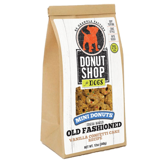 K9 Granola Factory Old Fashioned Mini Donuts Vanilla Confetti Recipe Dog Treats 12 oz