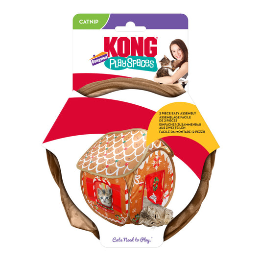 Kong Holiday Play Spaces Bungalow Gingerbread Cat Toy