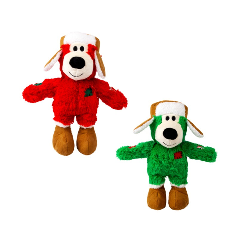 KONG Holiday Wild Knots Bear Assorted Colors, 1 Count