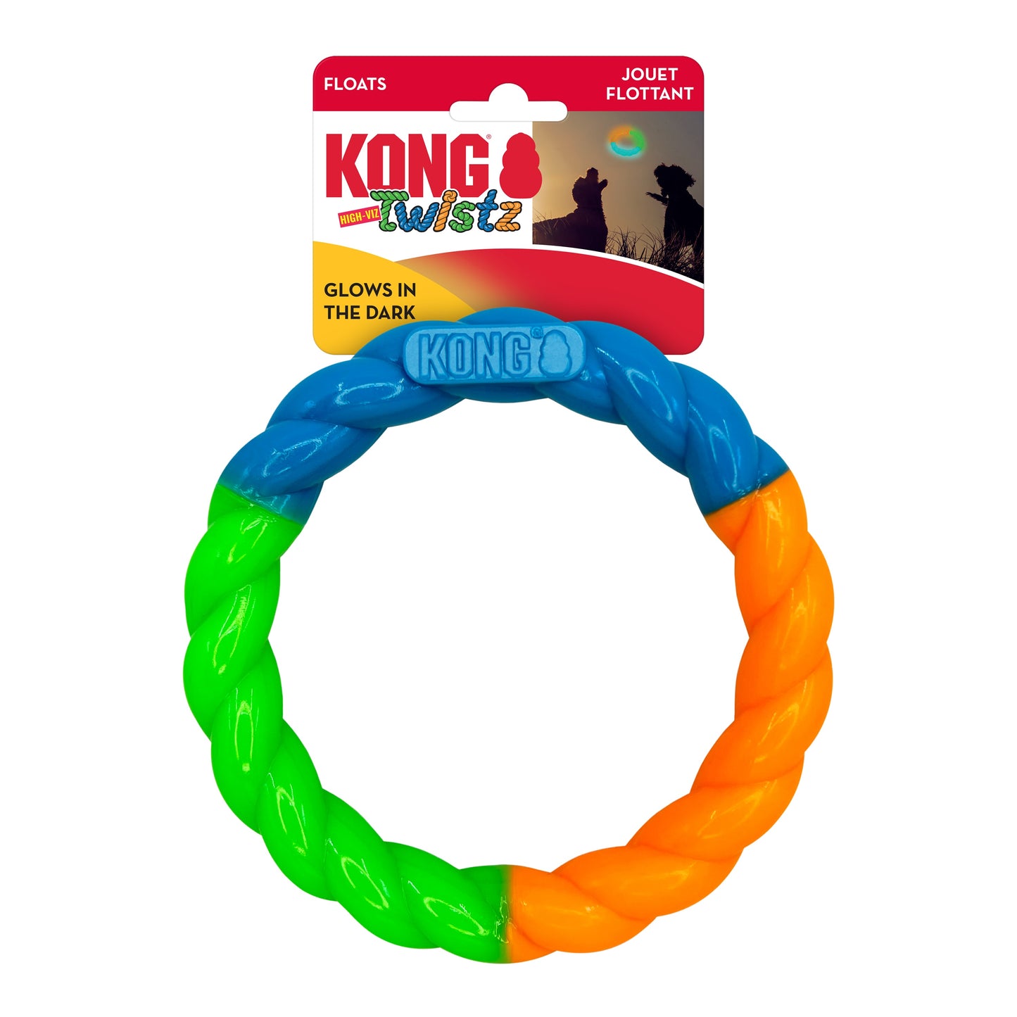 KONG Twistz High-Viz Ring Dog Toy Small