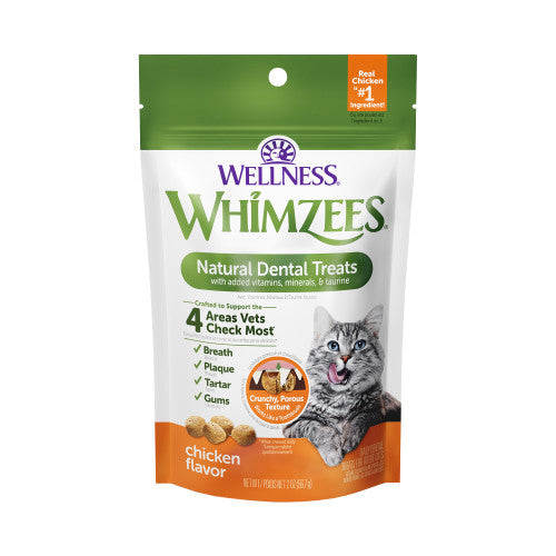Whimzees Wellness Natural Dental Cat Treats Chicken Flavor, 2 oz.