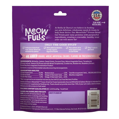 Stella & Chewy's Meowfulls Whitefish & Salmon Recipe Grain-Free Freeze-Dried Cat Treats 1.5 oz