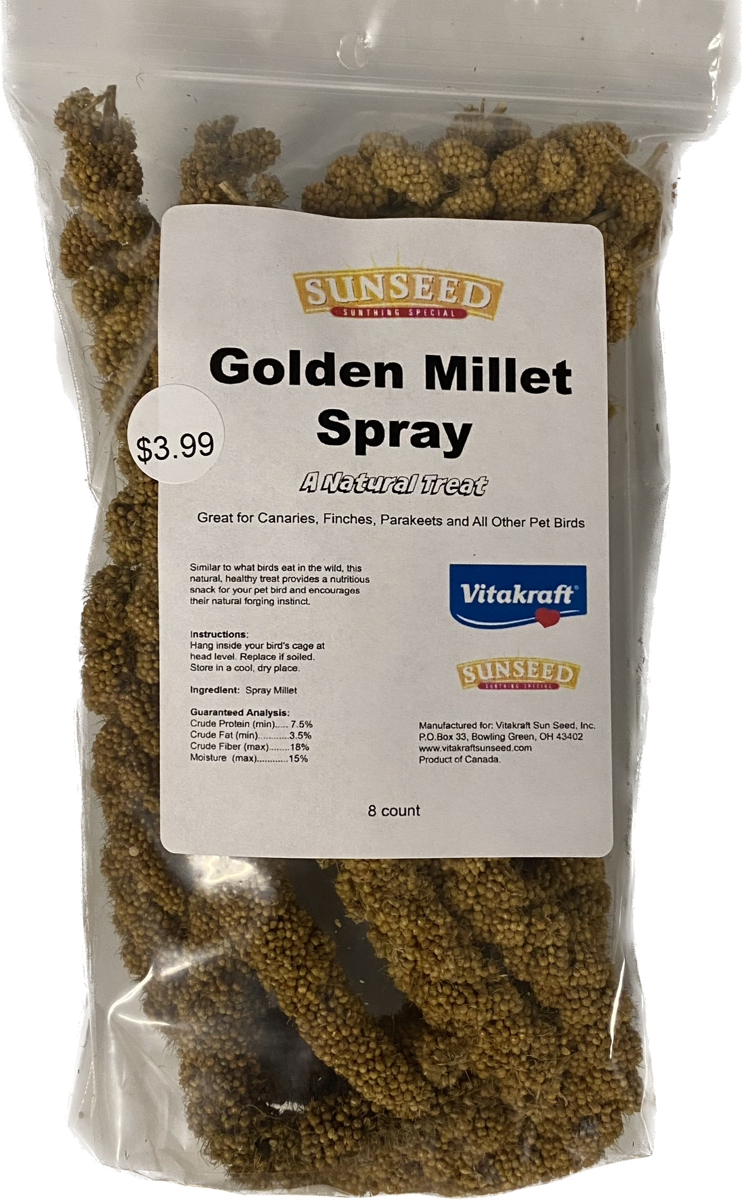 Sunseed Golden Millet Spray 8 Pack