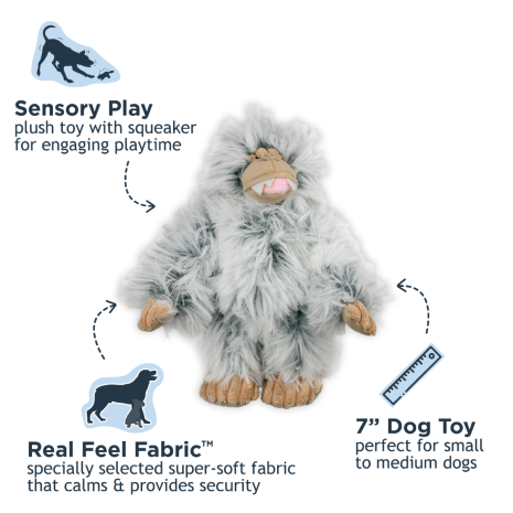 Tall Tails Mini Yeti with Squeaker Dog Toy