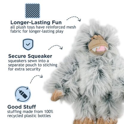 Tall Tails Mini Yeti with Squeaker Dog Toy