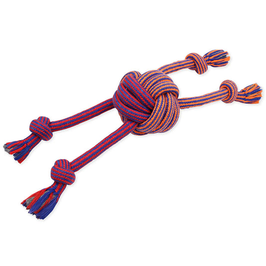 Mammoth Extra Flossy Chew Monkey Fist with Rope Ends, Large, 18"