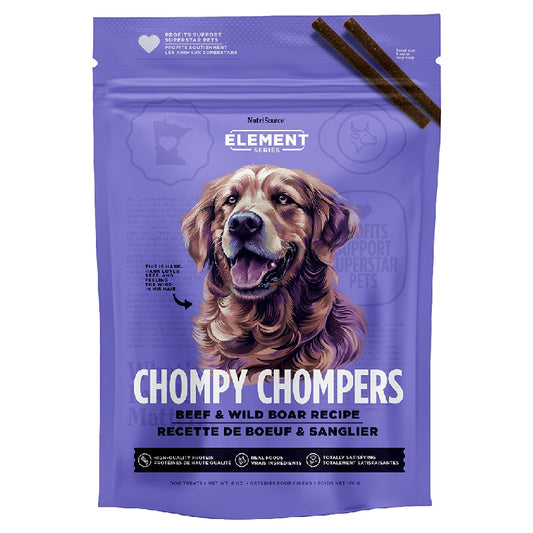 Nutrisource Elements Chompy Chompers Beef & Wild Boar Dog Treats, 6 oz