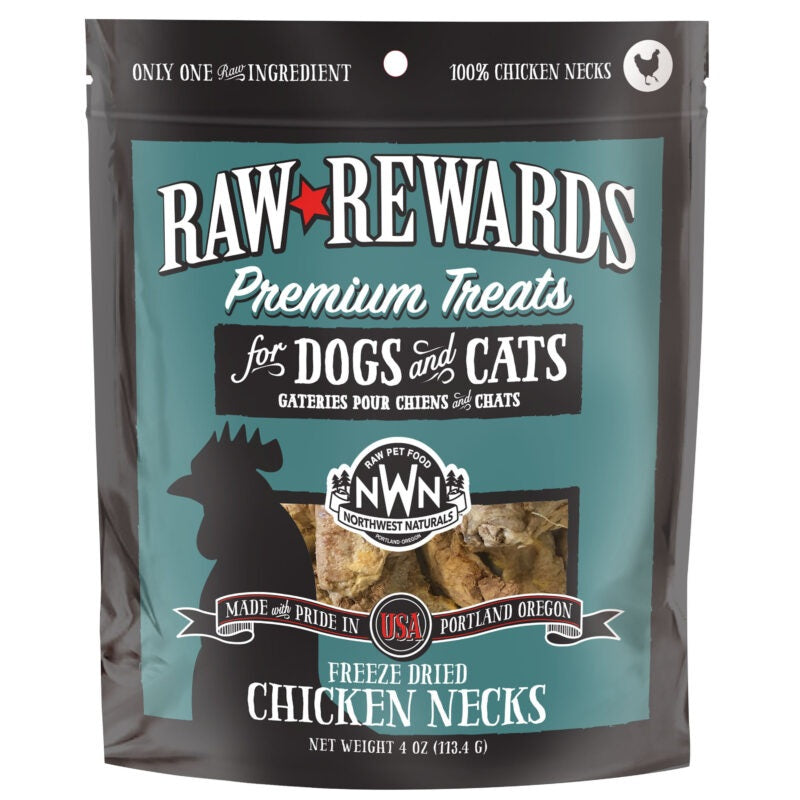 Northwest Naturals Raw Rewards Freeze Dried Chicken Necks Dog & Cat Treats 4oz