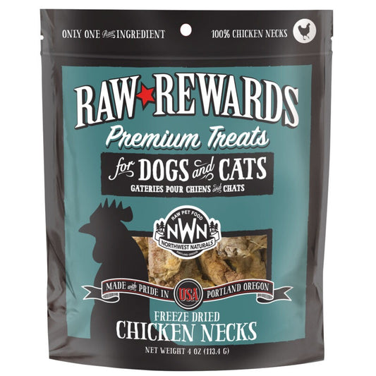 Northwest Naturals Raw Rewards Freeze Dried Chicken Necks Dog & Cat Treats 4oz